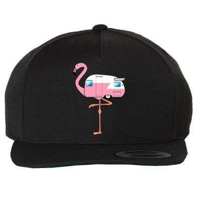 Flamingo RV Camper Wool Snapback Cap