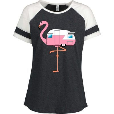 Flamingo RV Camper Enza Ladies Jersey Colorblock Tee