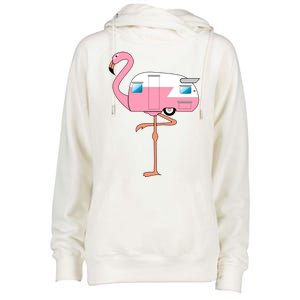 Flamingo RV Camper Womens Funnel Neck Pullover Hood