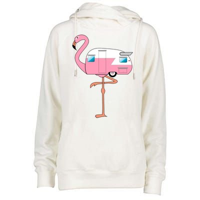 Flamingo RV Camper Womens Funnel Neck Pullover Hood