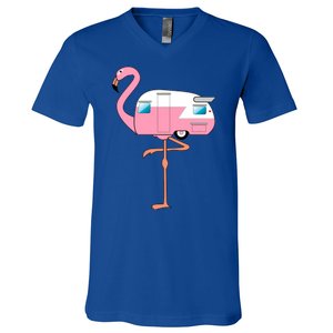 Flamingo RV Camper V-Neck T-Shirt