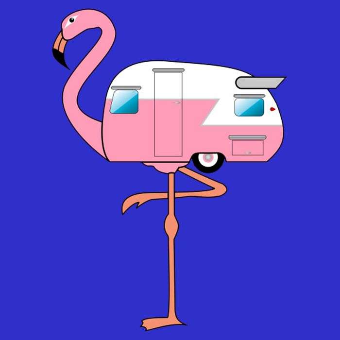 Flamingo RV Camper Poster