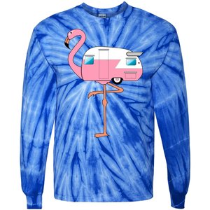 Flamingo RV Camper Tie-Dye Long Sleeve Shirt