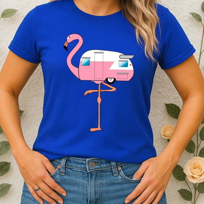 Flamingo RV Camper Womens T-Shirt