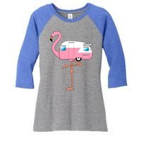 Flamingo RV Camper Women's Tri-Blend 3/4-Sleeve Raglan Shirt