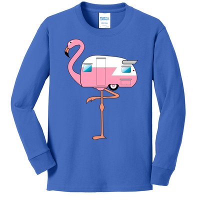 Flamingo RV Camper Kids Long Sleeve Shirt