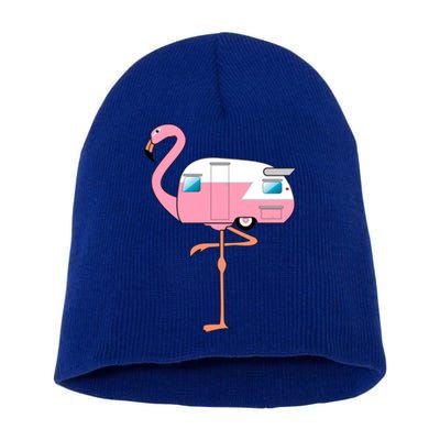 Flamingo RV Camper Short Acrylic Beanie