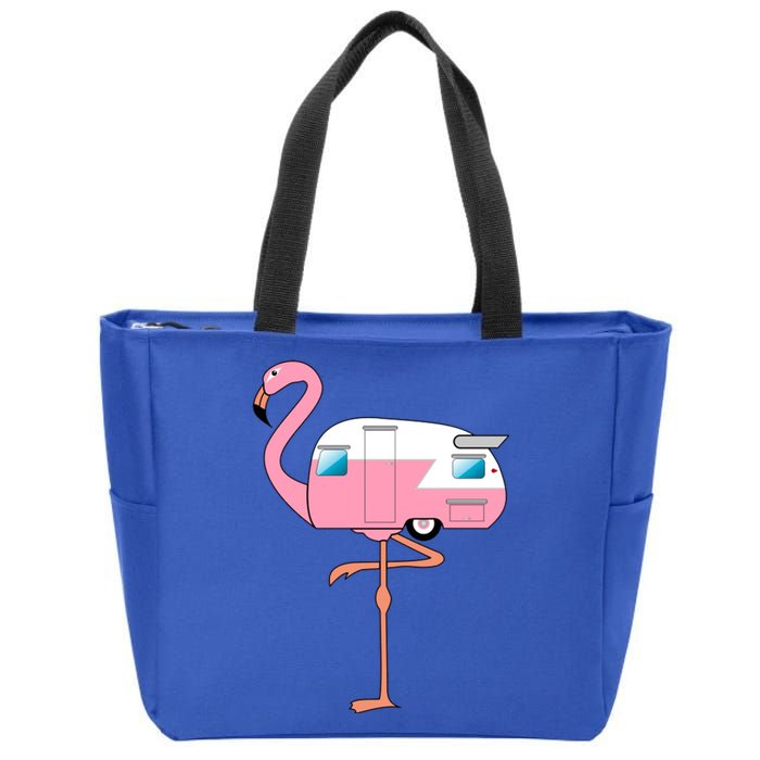 Flamingo RV Camper Zip Tote Bag