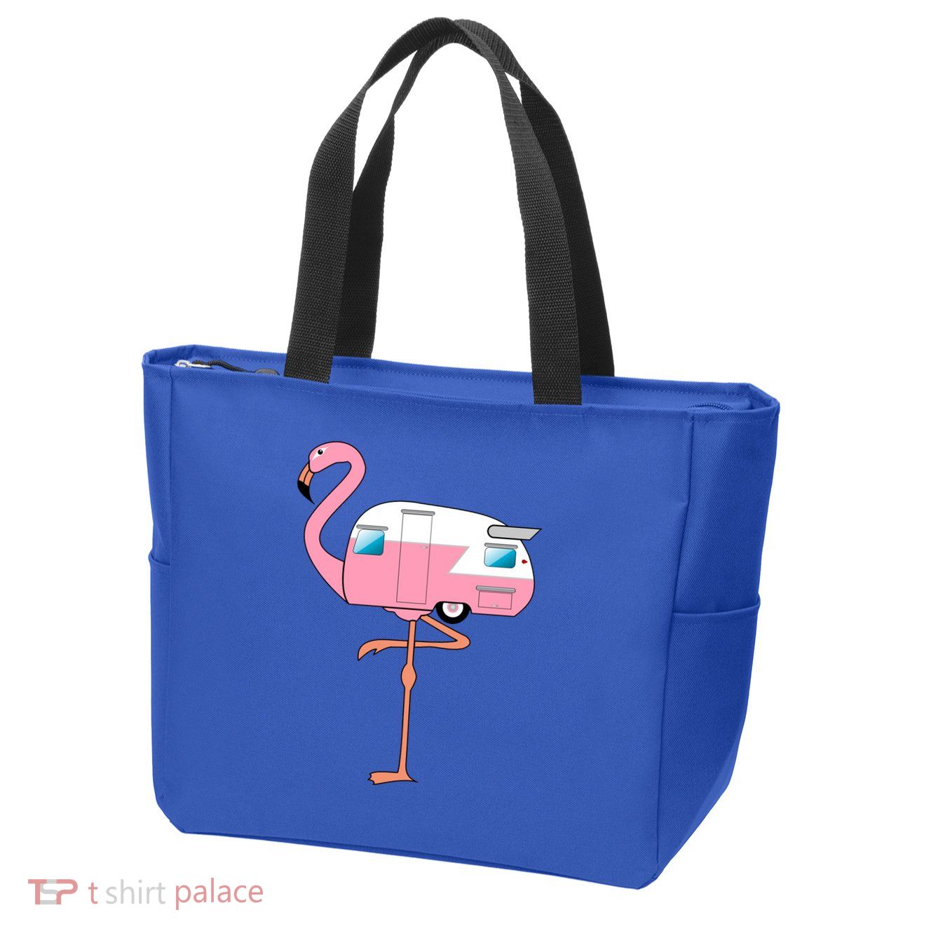 Flamingo RV Camper Zip Tote Bag