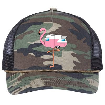 Flamingo RV Camper Retro Rope Trucker Hat Cap