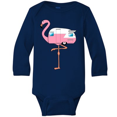 Flamingo RV Camper Baby Long Sleeve Bodysuit