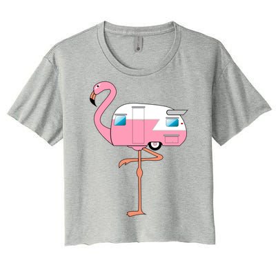 Flamingo RV Camper Women's Crop Top Tee