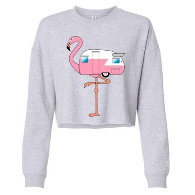 Flamingo RV Camper Cropped Pullover Crew