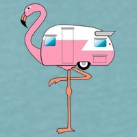 Flamingo RV Camper Sueded Cloud Jersey T-Shirt