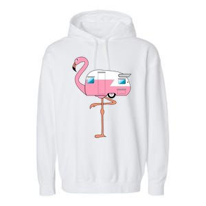 Flamingo RV Camper Garment-Dyed Fleece Hoodie