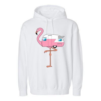 Flamingo RV Camper Garment-Dyed Fleece Hoodie