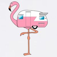 Flamingo RV Camper Garment-Dyed Sweatshirt