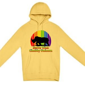 Funny Rhino Chubby Unicorns Save The Chubby Unicorn Gift Premium Pullover Hoodie