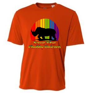 Funny Rhino Chubby Unicorns Save The Chubby Unicorn Gift Cooling Performance Crew T-Shirt