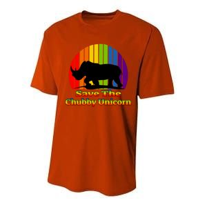 Funny Rhino Chubby Unicorns Save The Chubby Unicorn Gift Performance Sprint T-Shirt