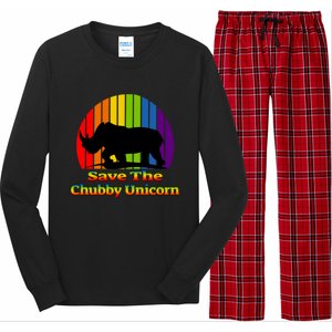 Funny Rhino Chubby Unicorns Save The Chubby Unicorn Gift Long Sleeve Pajama Set