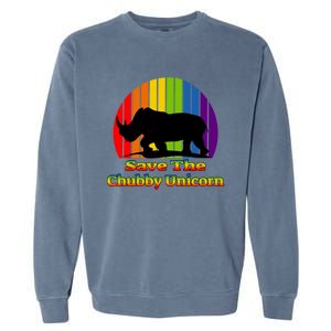 Funny Rhino Chubby Unicorns Save The Chubby Unicorn Gift Garment-Dyed Sweatshirt