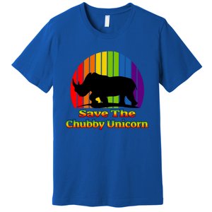 Funny Rhino Chubby Unicorns Save The Chubby Unicorn Gift Premium T-Shirt