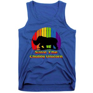 Funny Rhino Chubby Unicorns Save The Chubby Unicorn Gift Tank Top