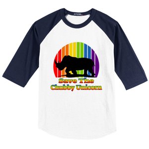 Funny Rhino Chubby Unicorns Save The Chubby Unicorn Gift Baseball Sleeve Shirt