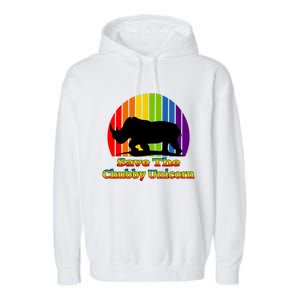 Funny Rhino Chubby Unicorns Save The Chubby Unicorn Gift Garment-Dyed Fleece Hoodie