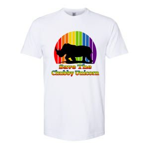 Funny Rhino Chubby Unicorns Save The Chubby Unicorn Gift Softstyle CVC T-Shirt