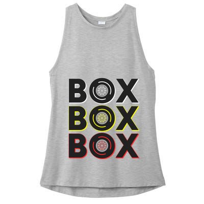 Formula Racing Car Box Box Box Radio Call To Pit Box Gift Ladies PosiCharge Tri-Blend Wicking Tank
