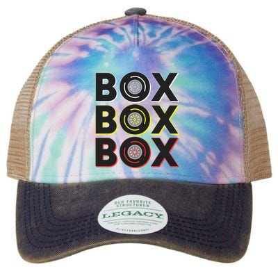 Formula Racing Car Box Box Box Radio Call To Pit Box Gift Legacy Tie Dye Trucker Hat