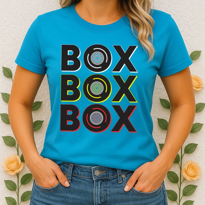 Formula Racing Car Box Box Box Radio Call To Pit Box Gift Womens T-Shirt