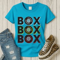 Formula Racing Car Box Box Box Radio Call To Pit Box Gift Womens T-Shirt