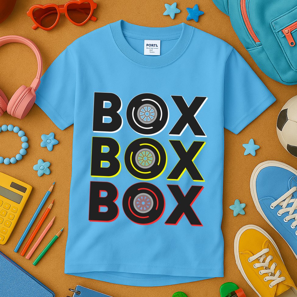 Formula Racing Car Box Box Box Radio Call To Pit Box Gift Kids T-Shirt