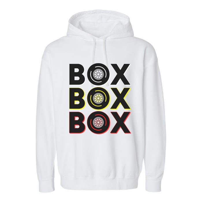 Formula Racing Car Box Box Box Radio Call To Pit Box Gift Garment-Dyed Fleece Hoodie