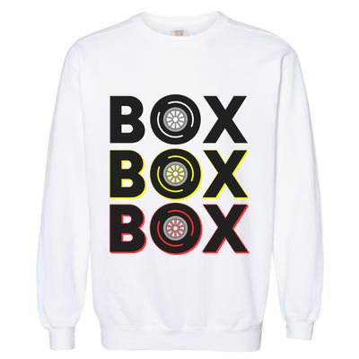 Formula Racing Car Box Box Box Radio Call To Pit Box Gift Garment-Dyed Sweatshirt