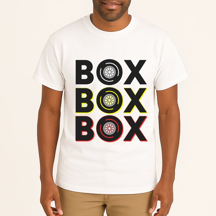 Formula Racing Car Box Box Box Radio Call To Pit Box Gift Tall T-Shirt