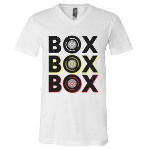 Formula Racing Car Box Box Box Radio Call To Pit Box Gift V-Neck T-Shirt