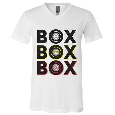 Formula Racing Car Box Box Box Radio Call To Pit Box Gift V-Neck T-Shirt
