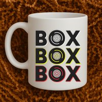 Formula Racing Car Box Box Box Radio Call To Pit Box Gift Mug