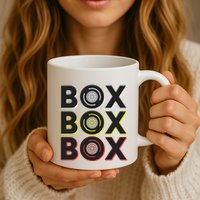 Formula Racing Car Box Box Box Radio Call To Pit Box Gift Mug