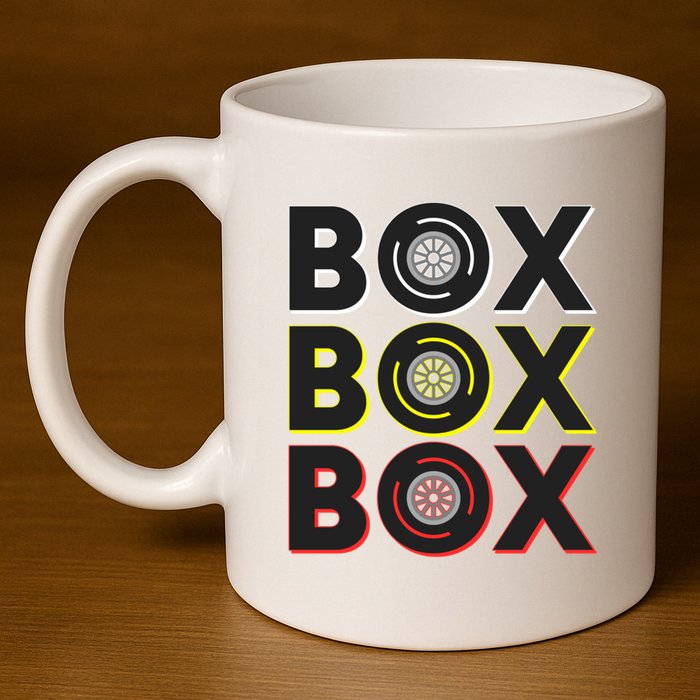 Formula Racing Car Box Box Box Radio Call To Pit Box Gift 11oz C Handle Ceramic Mug