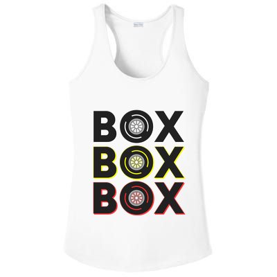 Formula Racing Car Box Box Box Radio Call To Pit Box Gift Ladies PosiCharge Competitor Racerback Tank