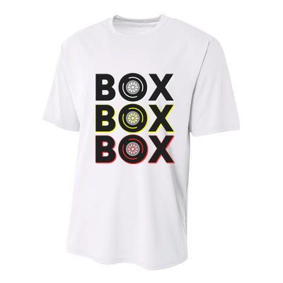 Formula Racing Car Box Box Box Radio Call To Pit Box Gift Youth Performance Sprint T-Shirt
