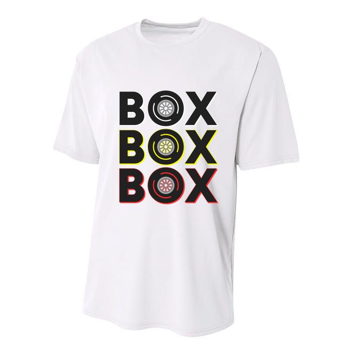 Formula Racing Car Box Box Box Radio Call To Pit Box Gift Youth Performance Sprint T-Shirt