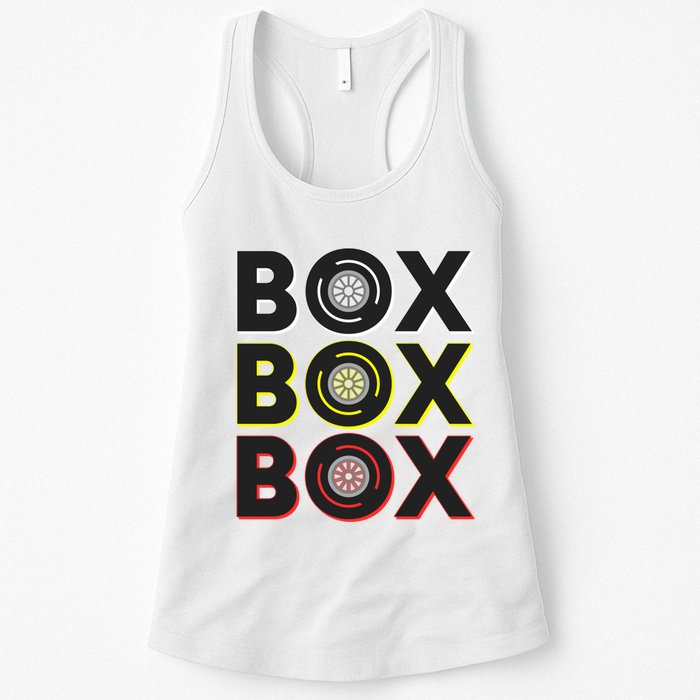 Formula Racing Car Box Box Box Radio Call To Pit Box Gift Womens Tank Top