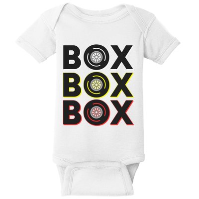 Formula Racing Car Box Box Box Radio Call To Pit Box Gift Baby Bodysuit