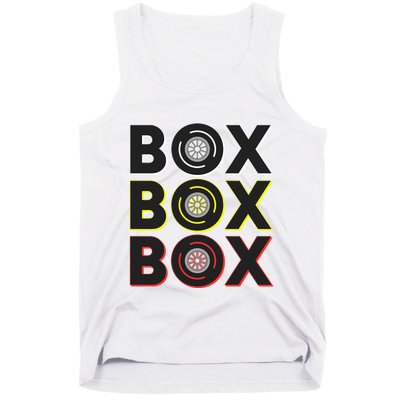 Formula Racing Car Box Box Box Radio Call To Pit Box Gift Tank Top